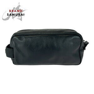 GUCCI black leather bag pouch